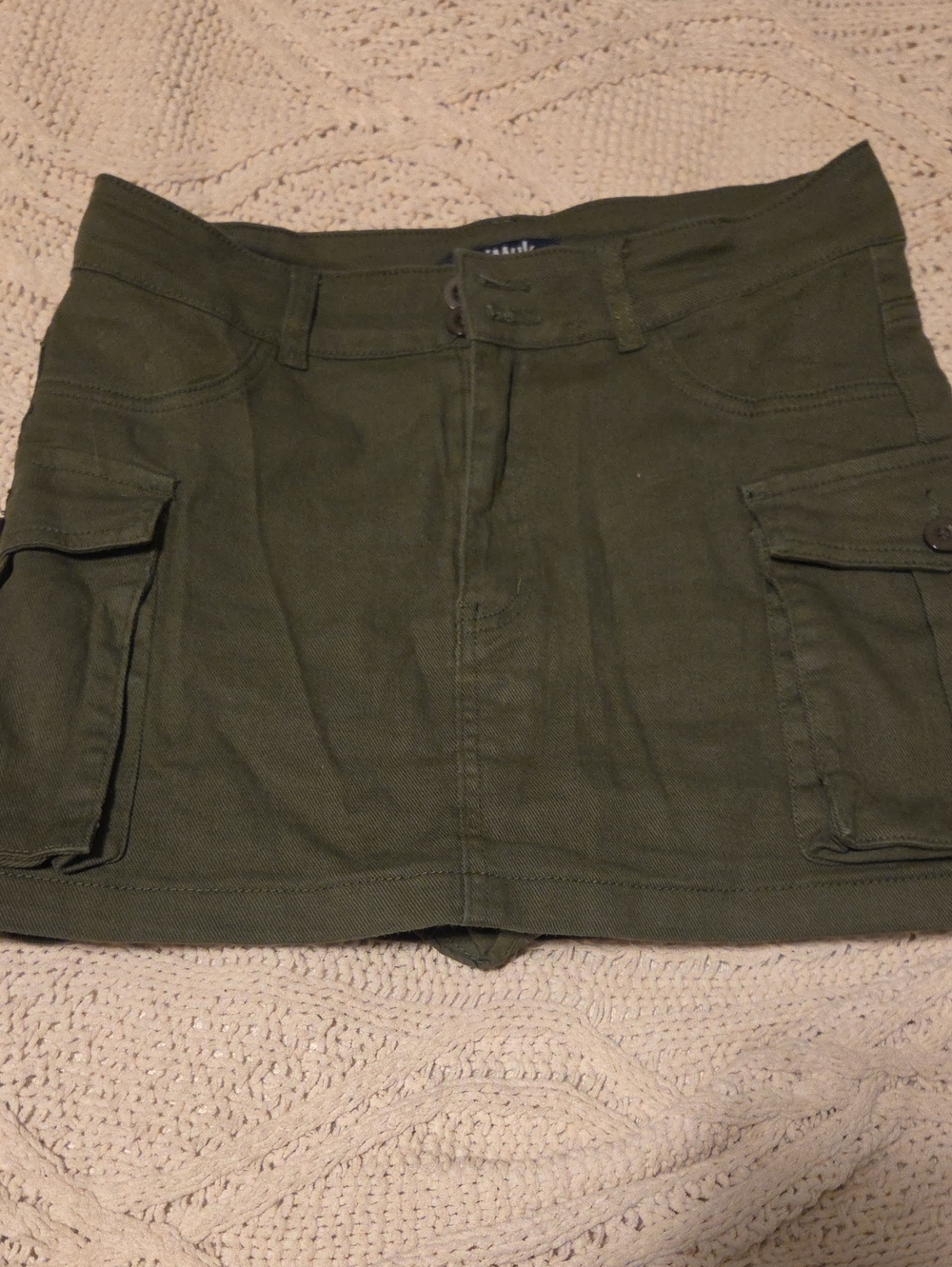 Olive Green Cargo Utility Womens Skort